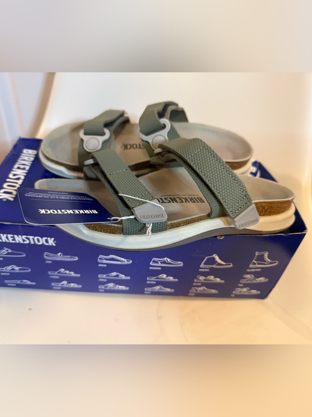 Birkenstock Sahara Futura Khaki Olive Green Dual-Strap Adjustable Sandals 35 NWT
